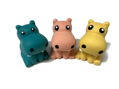 SQUEAKY HIPPOS, RUBBER DOGGIE TOYS (Set of 3) - Image 1 of 4