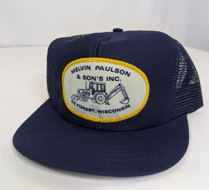 Vintage Melvin Paulson & Sons Patch Snapback Trucker Berretto a Rete Deforest Wisconsin - Foto 1 di 4