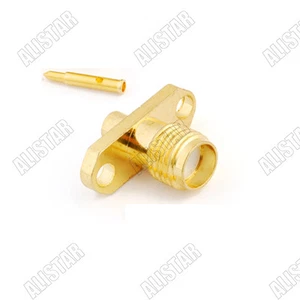 10x RP-SMA Solder female Flange connector for Semi-Flexible cable RG405 .086" - Picture 1 of 2