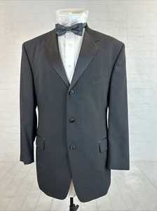 Pierre Cardin Men’s Tuxedo Suit 41R 35X30 Black Wool Formal Wear Athletic Fit - Picture 1 of 14