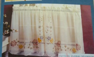 Whole Home Floral Splendor Tier Curtain Embroidered Floral 60 x 36 + Valance - Imagen 1 de 6