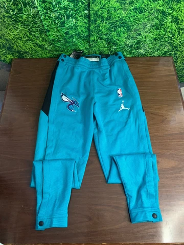 NBA Charlotte Hornets Basketball Side Snap UsedWarm-Up Pants Teal Jordan Med-Tal Cover