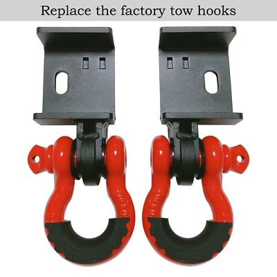 Soportes de gancho de remolque delanteros demonio grilletes de anillo en D para Toyota Tacoma 2009-2021 Foto 1 de 4