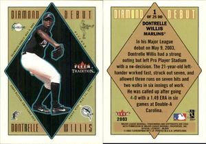 Dontrelle Willis 2003 Fleer Tradition Update #1 DD Diamond Debuts Marlins - Picture 1 of 1
