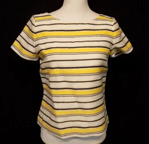 C Wonder Women's Career Top Blouse Size 4 Yellow Striped Lined Side Zipper NEW - Picture 1 of 7