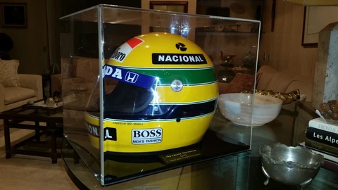 1991 Ayrton Senna Official Replica Helmet, painted by Sid Mosca. F1 RARE Cover