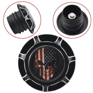 Tapa de aceite tanque de gasolina calavera negra para motocicleta Sportster 1200 Nightster XL1200N - Imagen 1 de 12