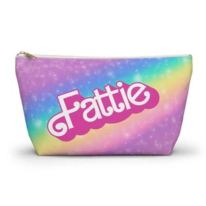 Plus Size Fat Girl BBW Pride Fattie 90's Nostalgic Rainbow Makeup Accessory Bag - Picture 1 of 11