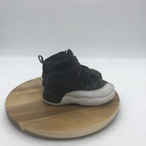 Nike Air Jordan 12 Retro TD Sneakers Toddler 8C Black Lace Up Shoes Playoffs - Picture 1 of 7
