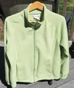 WOMEN'S~BLAIR~LIME GREEN~FLEECE~MEDIUM~FULL FRONT ZIP~JACKET~TOP~SWEATER L/S - Picture 1 of 9