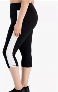 ID Ideology Women's Leggings Essentials Plus Size Color blocked Black&white 2X - Picture 1 of 1