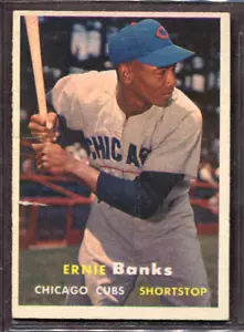 1957 Topps Set-Break # 55 Ernie Banks VG-VGEX (Crease) *JAYSACE* - Bild 1 von 2
