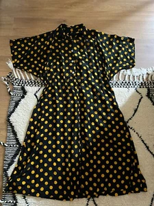 Abito vintage 80s a pois giallo e nero polka dot yellow black dress - Foto 1 di 6