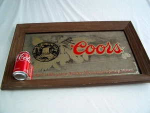 VTG COORS WATERFALL MIRROR 26 1/2" X 16 1/2" - Picture 1 of 9