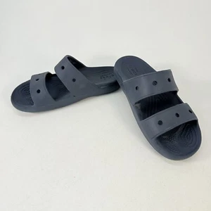 Crocs Classic Double Band 2 Strap Unisex Comfort Slide Sandal Men 7 Women 9 Navy - Picture 1 of 10