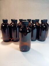 12 New 8 OZ Empty Amber Bottles With Lids Perfect For Tincture's