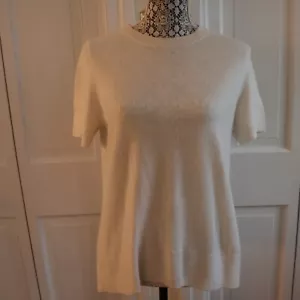 Maglia/conchiglia Theory avorio cashmere - manica corta - grande - Foto 1 di 6