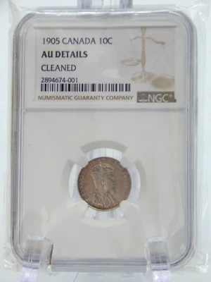 1905 CANADA DIME 10c TEN CENTS NGC AU DETAILS (BT506) - Image 1 of 4