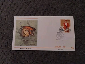 AZORES FIRST DAY COVER 1985 EUROPA BUTTERFLIES - MONARCH BUTTERFLY - Picture 1 of 2