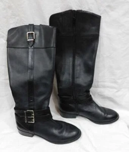 GW - Ms. Leather Frankie II Knee-High Riding Boots from INC - Black - Sz 7M - Picture 1 of 4