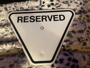 METAL 2 SIDED PYRAMID SIGN RESERVED OCCUPIED VINTAGE NEVER USED NEW 10 1/2" X 8" - Picture 1 of 2
