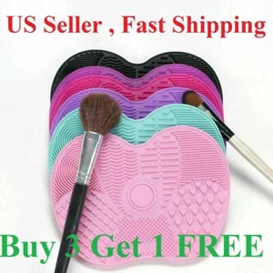 Silicone Makeup Brush Cleaner Pad Washing Scrubber Board Cleaning Mat Tool - Picture 1 of 7