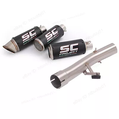 Silenciador de carbono tubo medio puntas de escape para Suzuki GSF650 GSF1250 Bandit 2007-2016 Foto 1 de 4