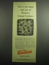 1948 Weston's Biscuits Ad - This is the shape and size of Weston's Cream