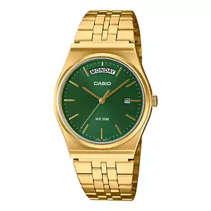 Reloj Casio para hombre dorado de acero inoxidable esfera verde MTP-B146G-3AVDF - Imagen 1 de 1