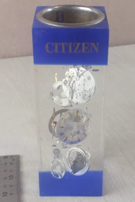 Ancien briquet publicitaire, inclusion pièces de montre, Citizen - Photo 1/4