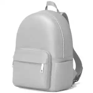 Damen City Büro Tages Freizeit Rucksack Tasche Echt Vegan Leder 30608 Silberfarb - Bild 1 von 7
