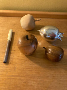 Lovely Vintage Wooden Fruit, 4 Pieces