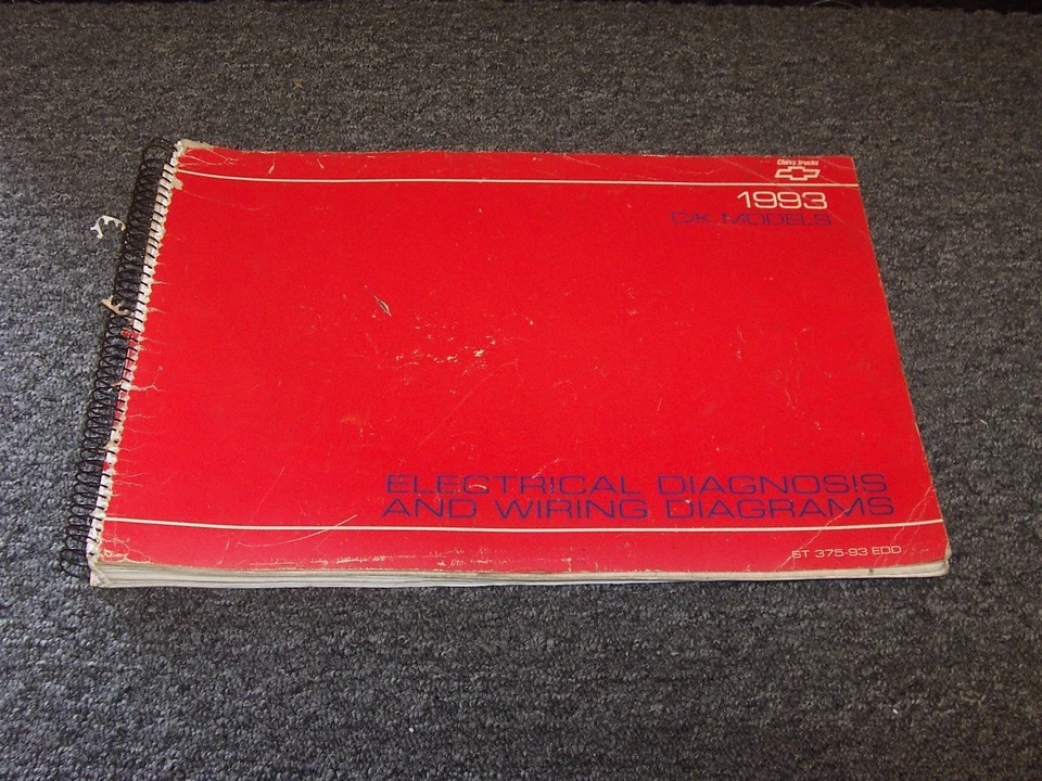 1993 Chevy C1500 C2500 C3500 Silverado caminhão diagrama de fiação elétrica manual - Imagem 1 de 1