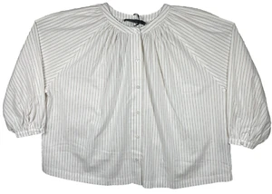 Jenni Kayne 3/4 Sleeve Willow Blouse Striped XS Extra Small Oversized Minimalist - Picture 1 of 12