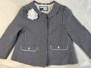 Janie and Jack Girl's Navy Gingham Check Blazer Size 7 NWOT - Picture 1 of 9