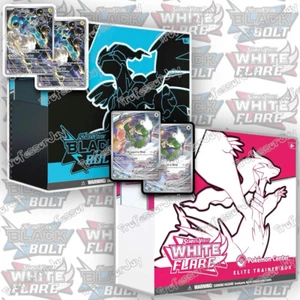 Pokémon CENTER BLACK BOLT & WHITE FLARE ETB | 151 EVOLUCIONING PRISMATIC UPC PREVENTA - Imagen 1 de 8
