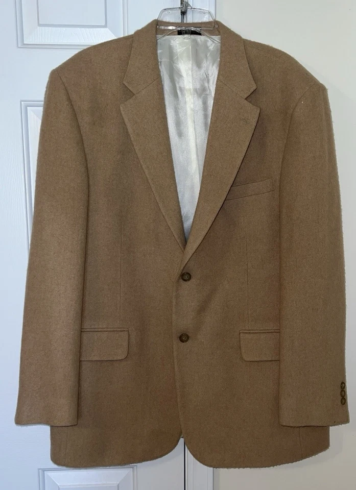 Chaqueta deportiva Irvine Park para hombre talla 44L lana 100 % pelo camel pecho único Foto 1 de 4