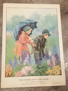 1933 Poster "The Flowers Have Come Again" Vintage Children - Picture 1 of 8