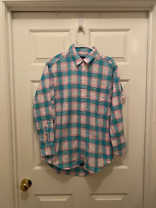 NWT Lauren James Women's Boyfriend Flannel Pink Plaid Button Front Shirt Medium - Picture 1 of 2