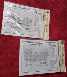 Stamped Cross Stitch Kits X 2 Williamsburg Governors palace Wren Sampler Vintage - Picture 1 of 10