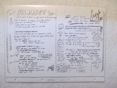 SARAH CLOSE - Almost Songtext Print handsigniert / signed - Bild 1 von 2