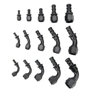 Push-on Barb Hose Fitting End AN4 AN6 AN8 AN10 AN12 0 45 90 Rubber Fuel Adapter - Imagen 1 de 8