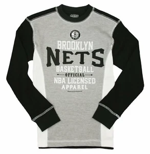 Zipway NBA Basketball Youth (8-20) Brooklyn Nets Long Sleeve Thermal Shirt, Grey - Picture 1 of 4