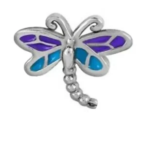 Origami Owl PURPLE & TEAL DRAGONFLY Floating Enamel ANIMAL & INSECT Charm - Picture 1 of 3