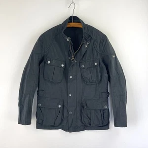 Barbour Lockseam Casual Jacket Mens Small Black Utility Motorcycle Biker Coat - Picture 1 of 17