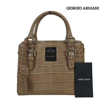 Auténtico bolso de hombro GIORGIO ARMANI cocodrilo en relieve Foto 1 de 4