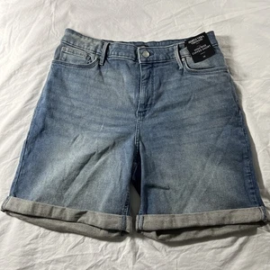 Denim Simply Vera Vera Wang tiro alto puños elástico lavado largo talla 10 - Imagen 1 de 10