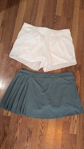 Lot 2 New Avia Plus Green Skort White Layered Shorts Comfort Poly Spandex 2x/ 20 - Picture 1 of 2