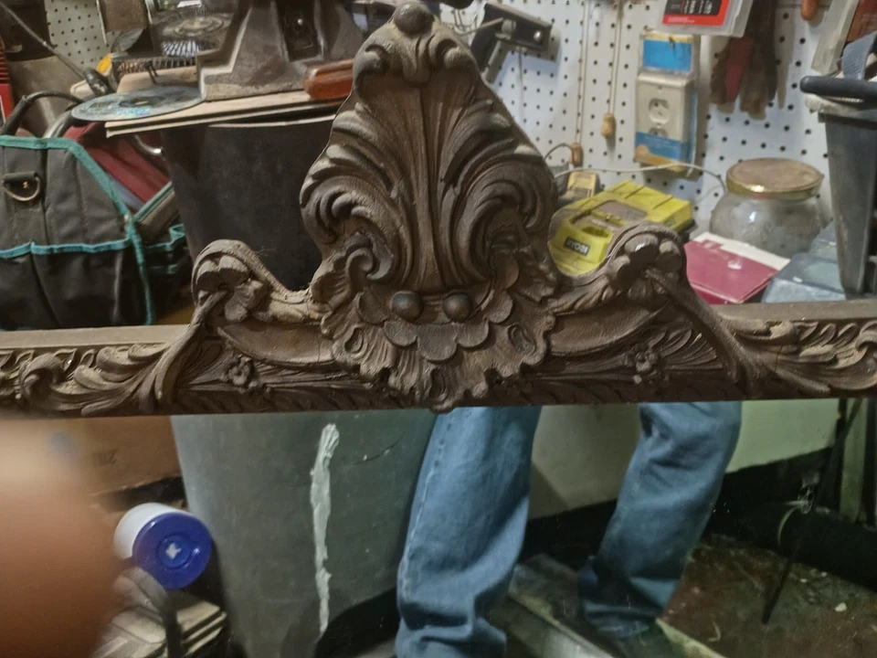 ESPEJO DE PARED GRANDE VINTAGE ITALIANO SIGLO X FRANCÉS ROCOCO estilo madera tallada dorada Foto 1 de 4