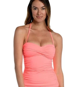Costume da bagno donna La Blanca taglia 10 fascia tankini top corallo caldo (solo top) - Foto 1 di 9